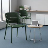 Stackable outdoor chair in polypropylene Helda with armrests