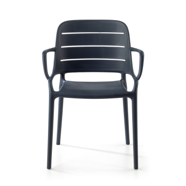 visitor chair gray with arms plastic fixed armrests 3