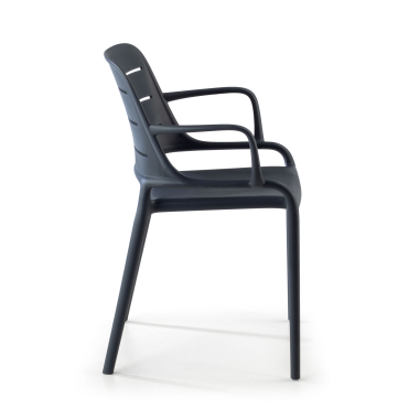 visitor chair gray with arms plastic fixed armrests 5