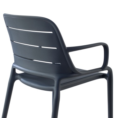 visitor chair gray with arms plastic fixed armrests 4