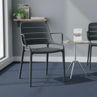 Stackable outdoor chair in polypropylene Helda with armrests