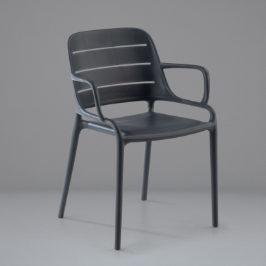 visitor chair gray with arms plastic fixed armrests 7