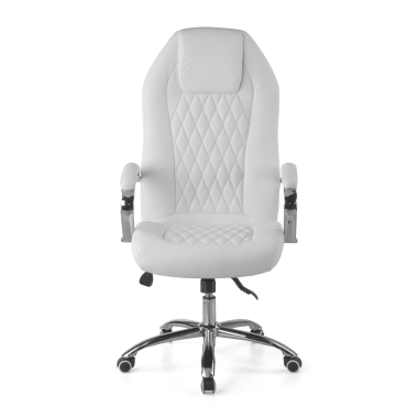 office chair white pioneer synthetic leather upholstered armrests 3