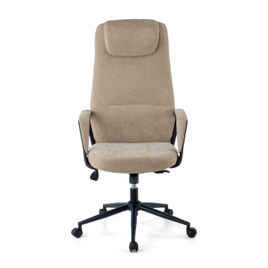 office chair beige denmark fabric upholstered armrests headrest 3