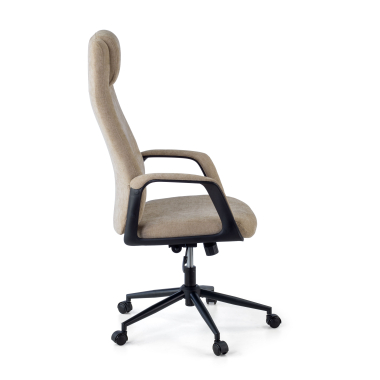 office chair beige denmark fabric upholstered armrests headrest 7