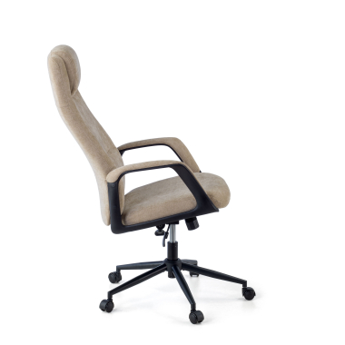 office chair beige denmark fabric upholstered armrests headrest 4
