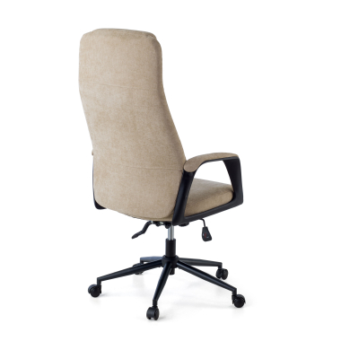 office chair beige denmark fabric upholstered armrests headrest 9