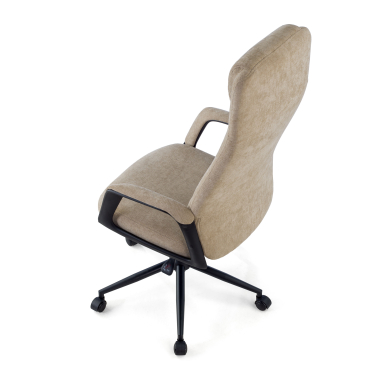office chair beige denmark fabric upholstered armrests headrest 8
