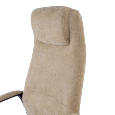 office chair beige denmark fabric upholstered armrests headrest 5