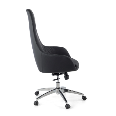office chair black luxus synthetic leather upholstered armrests 4