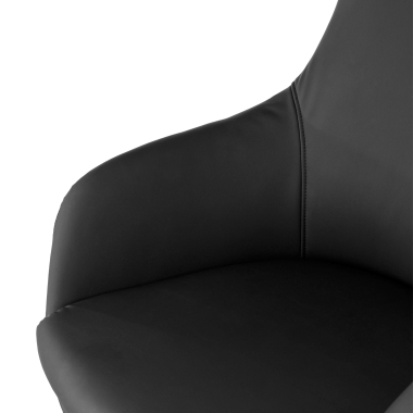 office chair black luxus synthetic leather upholstered armrests 6