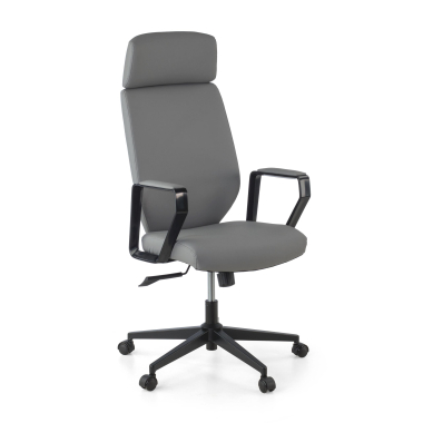 office chair gray saranto synthetic leather fixed armrests 1