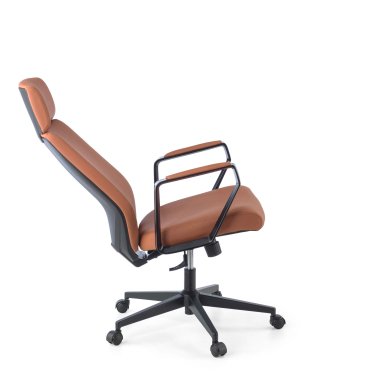office chair brown saranto synthetic leather fixed armrests 5
