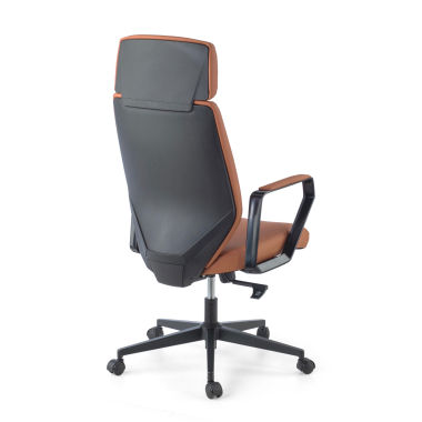 office chair brown saranto synthetic leather fixed armrests 6