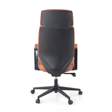 office chair brown saranto synthetic leather fixed armrests 7
