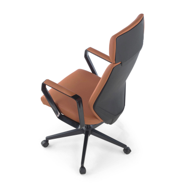 office chair brown saranto synthetic leather fixed armrests 8