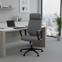 Saranto desk chair, high back, upholstered in faux leather