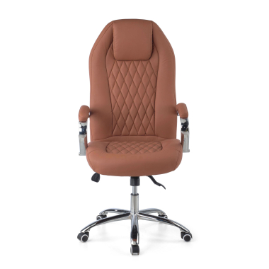 office chair brown pioneer synthetic leather upholstered armrests 4