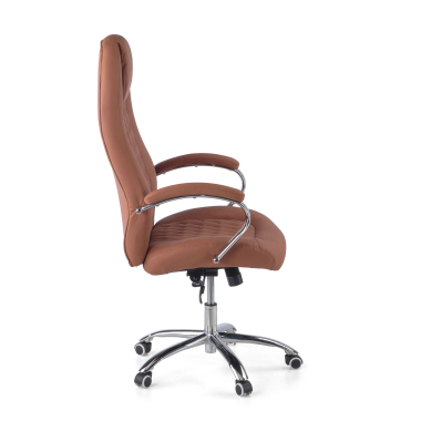 office chair brown pioneer synthetic leather upholstered armrests 3