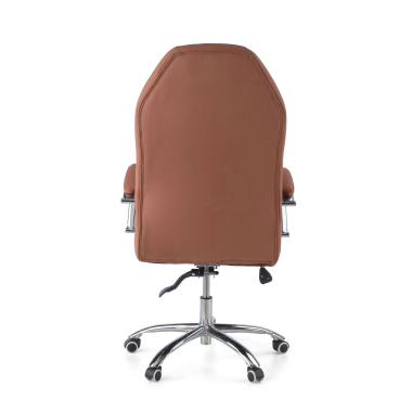 office chair brown pioneer synthetic leather upholstered armrests 7