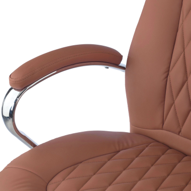 office chair brown pioneer synthetic leather upholstered armrests 9