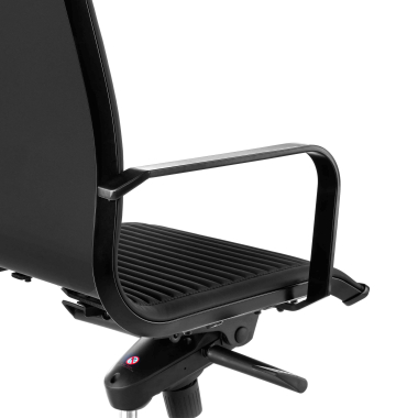 office chair black black frame faux leather synthetic leather fixed armrests 4