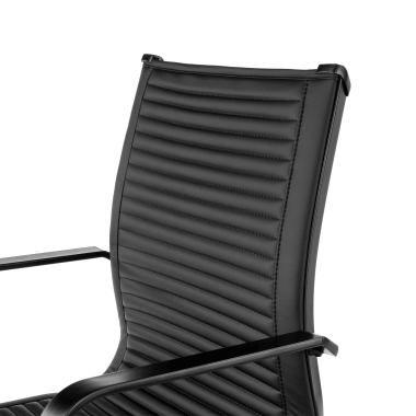 office chair black black frame faux leather synthetic leather fixed armrests 4
