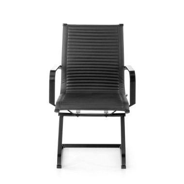 visitor chair black black frame faux leather synthetic leather fixed armrests 3