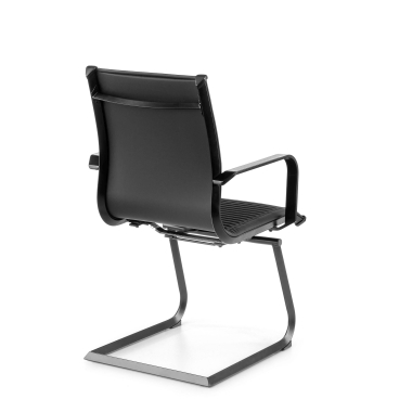 visitor chair black black frame faux leather synthetic leather fixed armrests 6