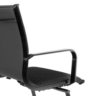 visitor chair black black frame faux leather synthetic leather fixed armrests 7
