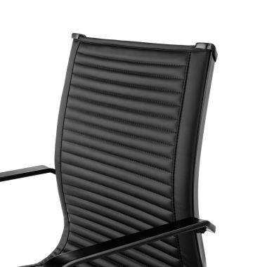 visitor chair black black frame faux leather synthetic leather fixed armrests 5