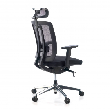 ergonomic chair black with headrest upholstered mesh movable armrests lumbar support headrest 6