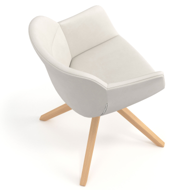 scandinavian chair white wooden swivel synthetic leather upholstered armrests 7