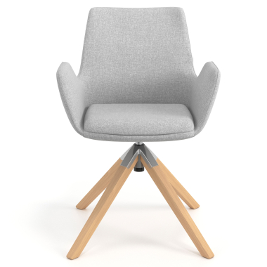 scandinavian chair gray wooden swivel fabric upholstered armrests 4