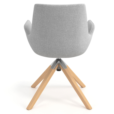 scandinavian chair gray wooden swivel fabric upholstered armrests 6