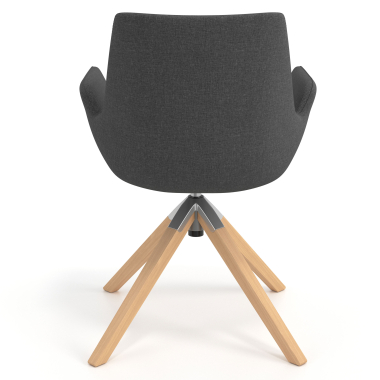 scandinavian chair anthracite wooden swivel fabric upholstered armrests 6