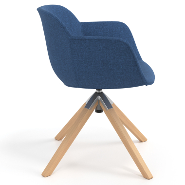 visitor chair blue swivel chair fabric upholstered armrests 3