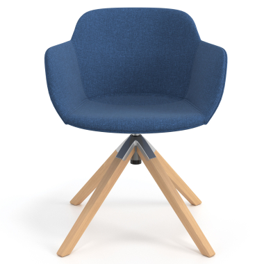 visitor chair blue swivel chair fabric upholstered armrests 4