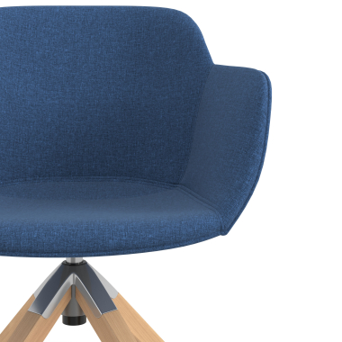 visitor chair blue swivel chair fabric upholstered armrests 5