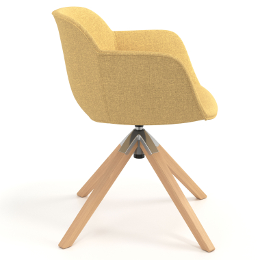 visitor chair yellow swivel chair fabric upholstered armrests 3