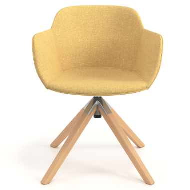 visitor chair yellow swivel chair fabric upholstered armrests 4