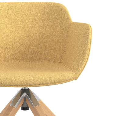 visitor chair yellow swivel chair fabric upholstered armrests 5