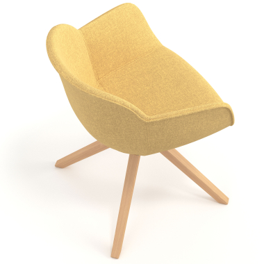 visitor chair yellow swivel chair fabric upholstered armrests 7