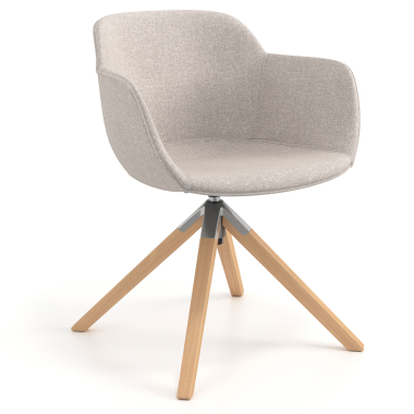 visitor chair beige swivel chair fabric upholstered armrests 1