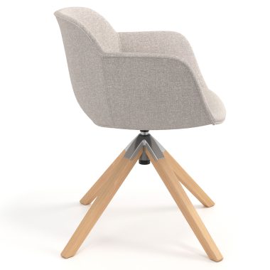 visitor chair beige swivel chair fabric upholstered armrests 3