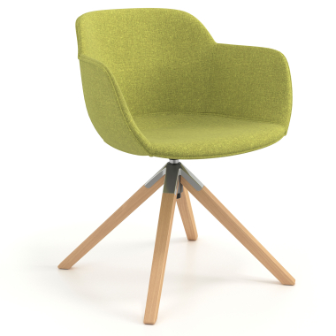 visitor chair green swivel chair fabric upholstered armrests 1