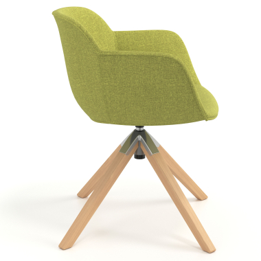 visitor chair green swivel chair fabric upholstered armrests 3