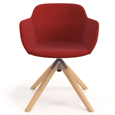 visitor chair red swivel chair fabric upholstered armrests 4