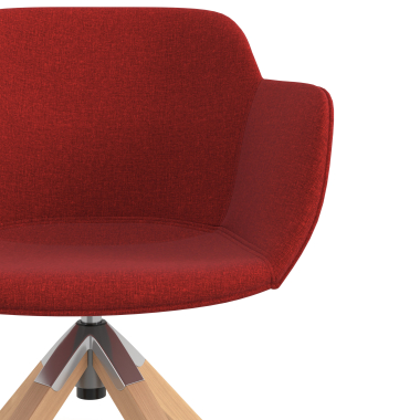 visitor chair red swivel chair fabric upholstered armrests 5