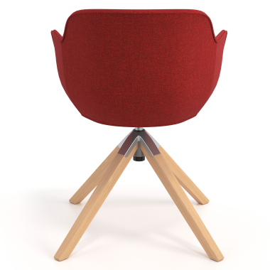 visitor chair red swivel chair fabric upholstered armrests 6